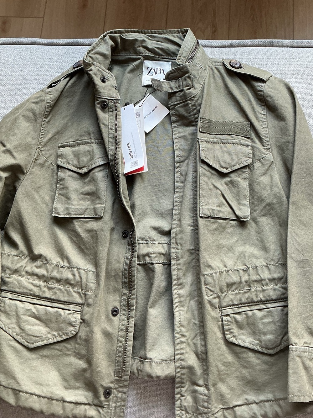 Zara Olive Green Military Field Jacket